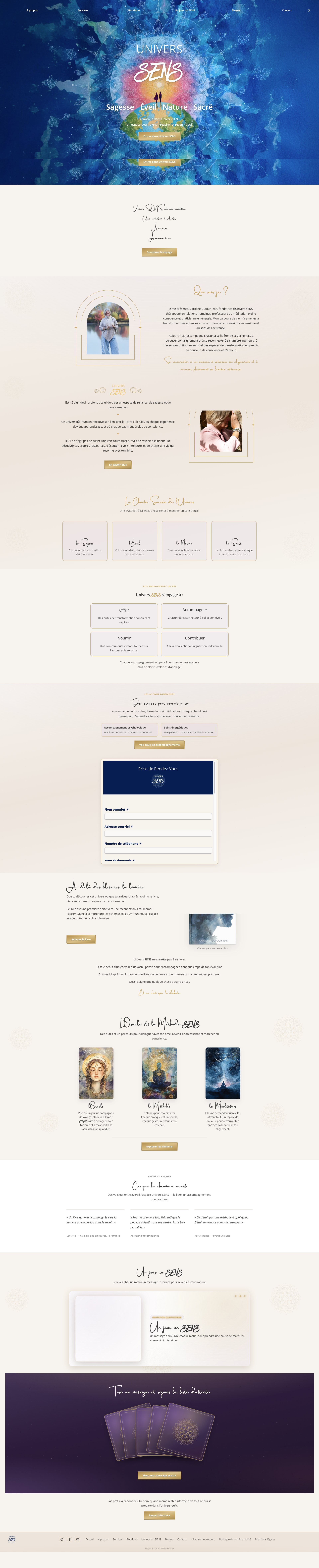 Page boutique d’Univers SENS
